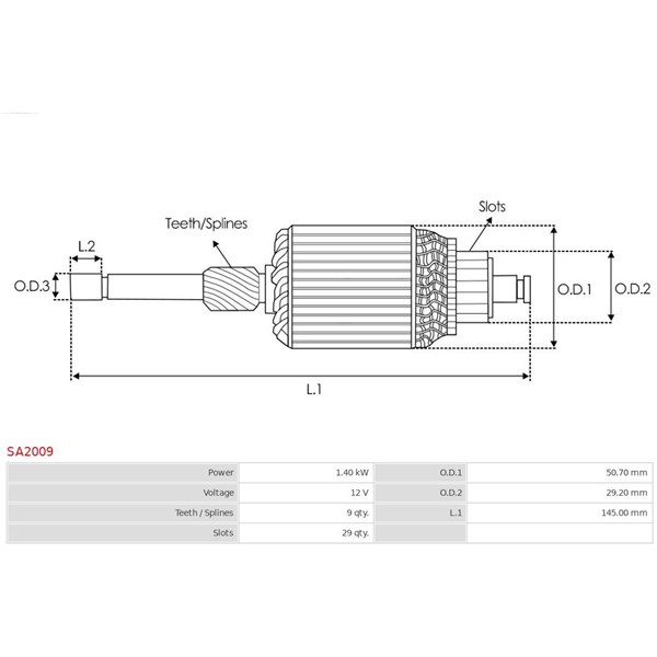 Reläankare, startmotor 12V As-pl SA2009 AS-PL Reläankare, startmotor 12V As-pl SA2009 AS-PL