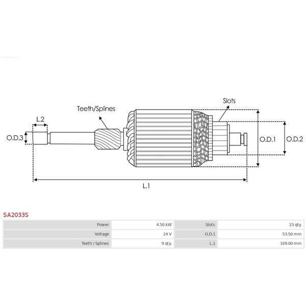 Reläankare, startmotor 24V As-pl SA2033S AS-PL