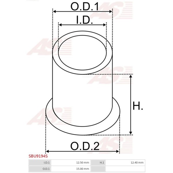 Bussning, startmotoraxel As-pl SBU9194S AS-PL