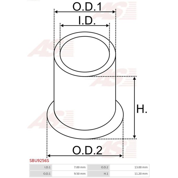 Bussning, startmotoraxel As-pl SBU9256S AS-PL