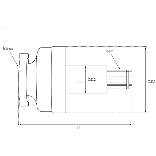 Frihjulsväxel, startmotor As-pl SD0256 AS-PL