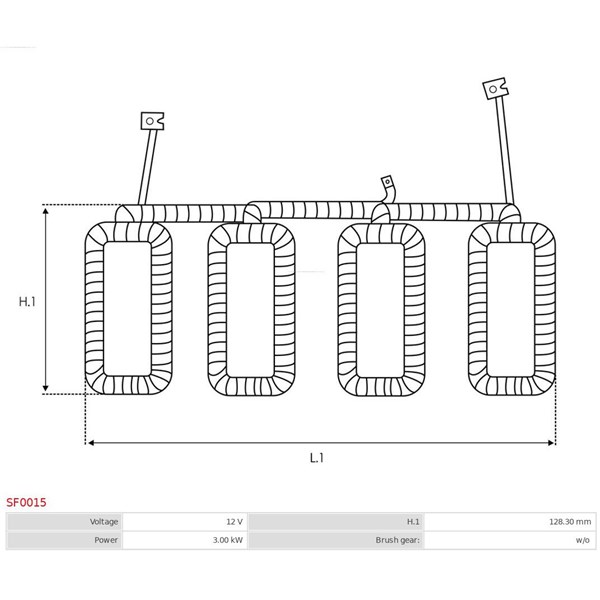 Fältlindning, startmotor 12V As-pl SF0015 AS-PL Fältlindning, startmotor 12V As-pl SF0015 AS-PL