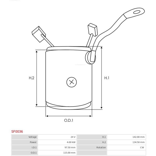 Fältlindning, startmotor 24V As-pl SF0036 AS-PL