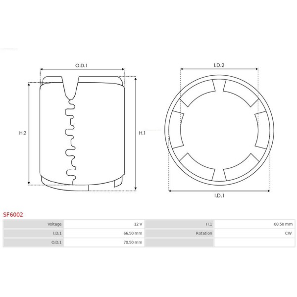 Fältlindning, startmotor 12V As-pl SF6002 AS-PL Fältlindning, startmotor 12V As-pl SF6002 AS-PL