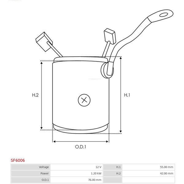 Fältlindning, startmotor 12V As-pl SF6006 AS-PL