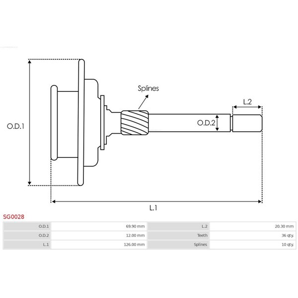 Solhjul, planetväxel (startmotor) As-pl SG0028 AS-PL Solhjul, planetväxel (startmotor) As-pl SG0028 AS-PL