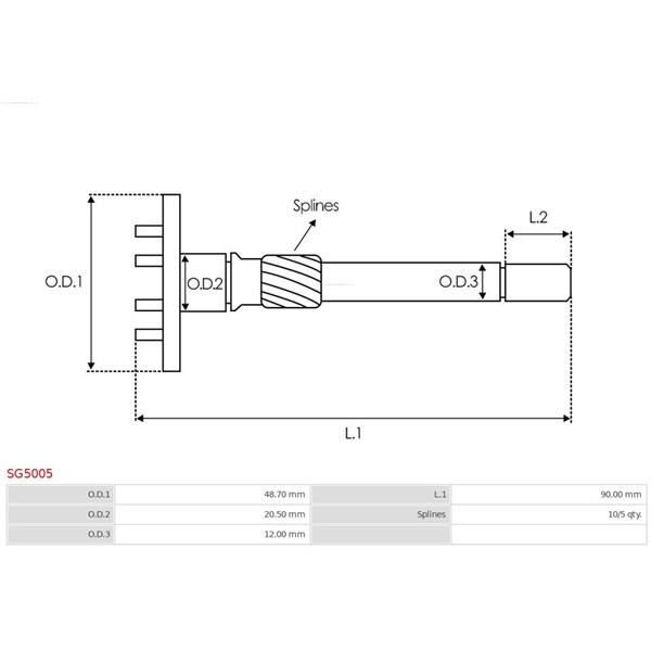 Reparationssats, Startmotor As-pl SG5005 AS-PL
