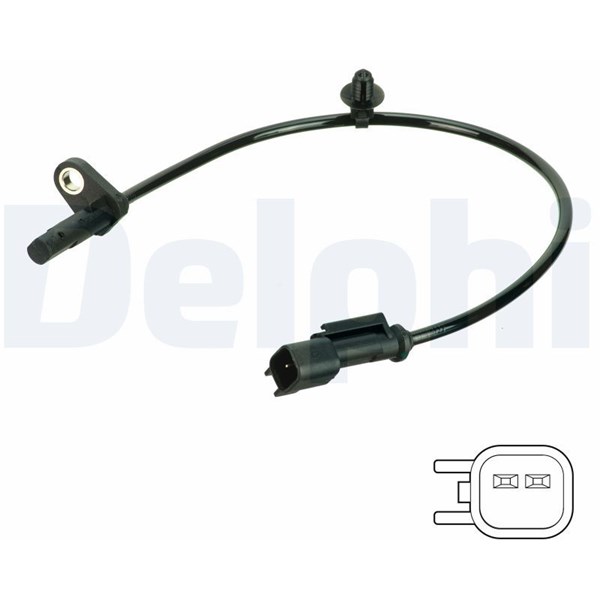 ABS-givare, Sensor, hjulvarvtal, Bakaxel Delphi SS20805 DELPHI