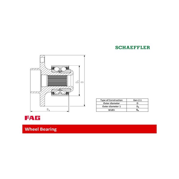 Hjullagersats, Framaxel Fag 713 6111 10 FAG Hjullagersats, Framaxel Fag 713 6111 10 FAG