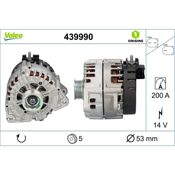 Generator 14V 200A Valeo 439990 VALEO