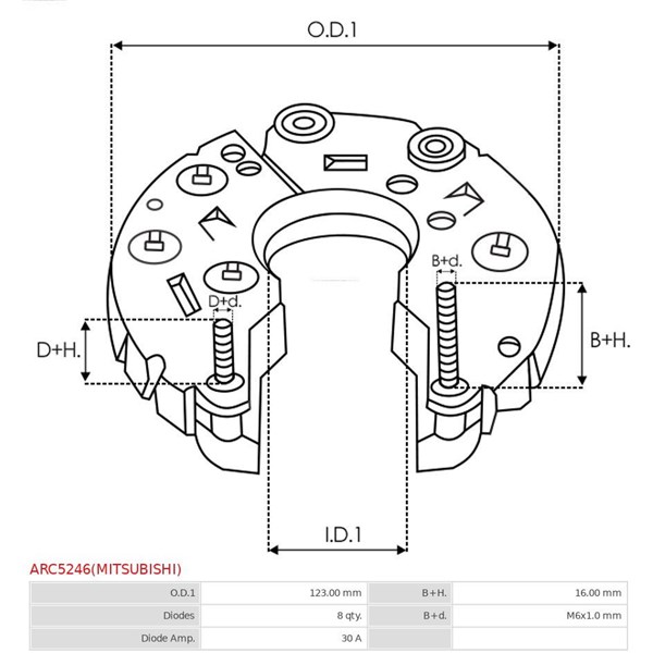 Likriktare, generator As-pl ARC5246(MITSUBISHI) AS-PL