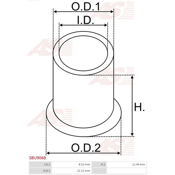 Bussning, startmotoraxel As-pl SBU9068 AS-PL