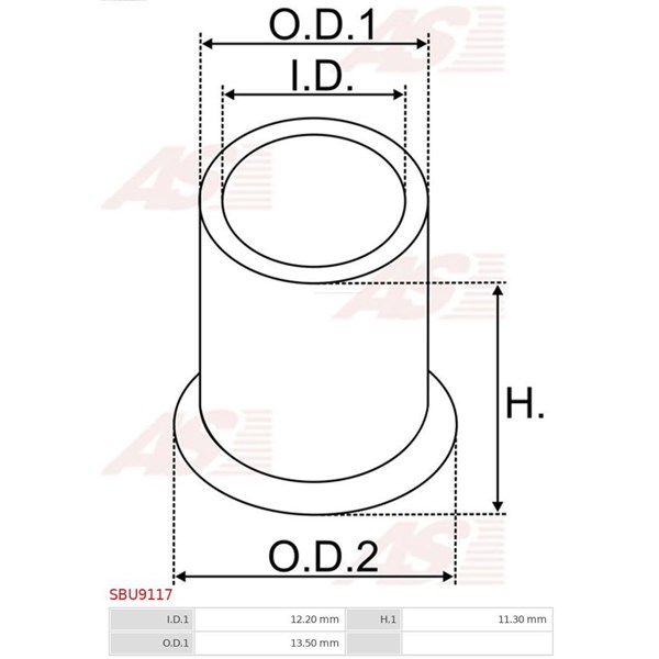 Bussning, startmotoraxel As-pl SBU9117 AS-PL