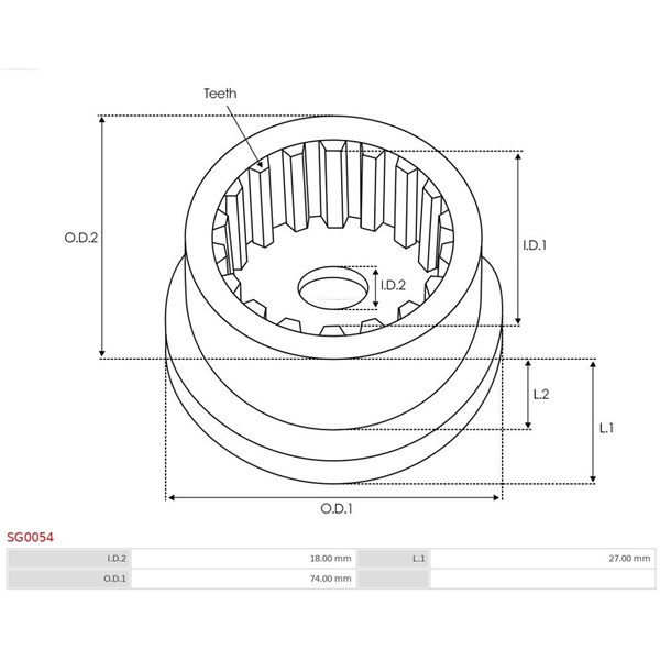 Reparationssats, Startmotor As-pl SG0054 AS-PL