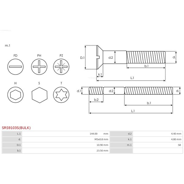 Reparationssats, generator As-pl SRS9103S(BULK) AS-PL