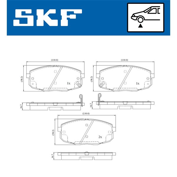 Bromsbeläggsats, Framaxel Skf VKBP 80183 A SKF