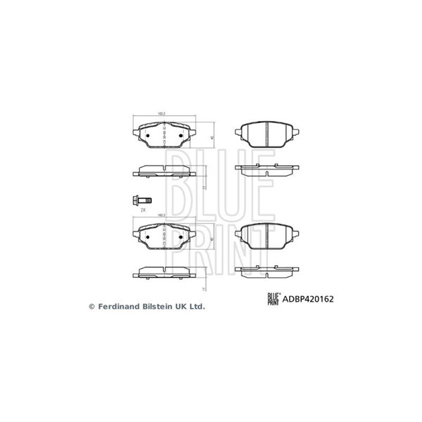 Bromsbeläggsats, Bakaxel Blue print ADBP420162 BLUE PRINT