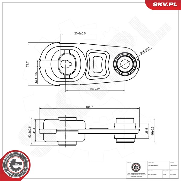 Motorkudde, Bak Esen skv 75SKV030 ESEN SKV