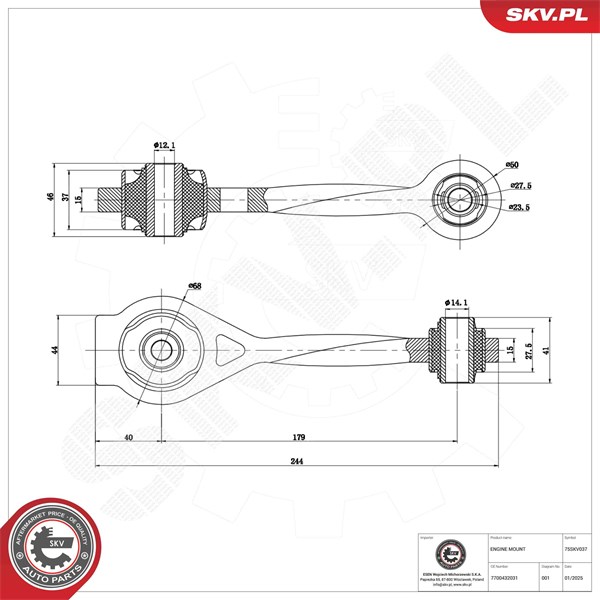 Motorkudde, Bak, Nedre Esen skv 75SKV037 ESEN SKV Motorkudde, Bak, Nedre Esen skv 75SKV037 ESEN SKV