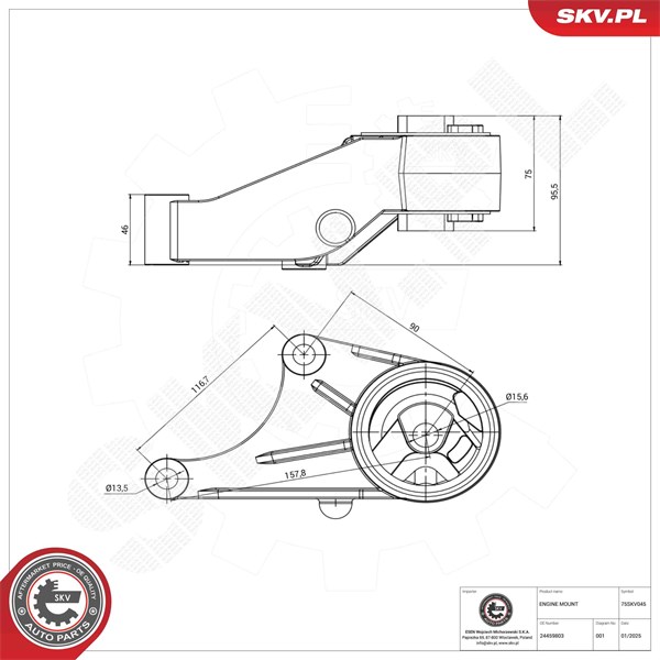 Motorkudde, Fram Esen skv 75SKV045 ESEN SKV Motorkudde, Fram Esen skv 75SKV045 ESEN SKV