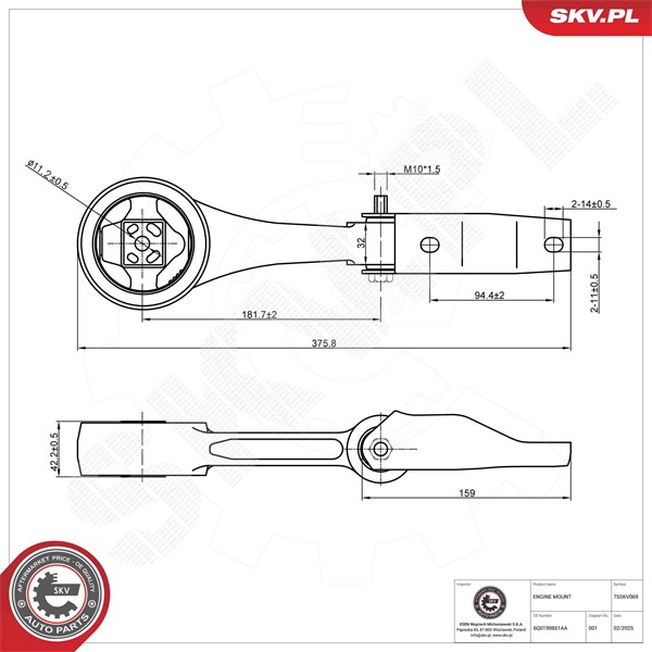 Motorkudde, Bak Esen skv 75SKV069 ESEN SKV
