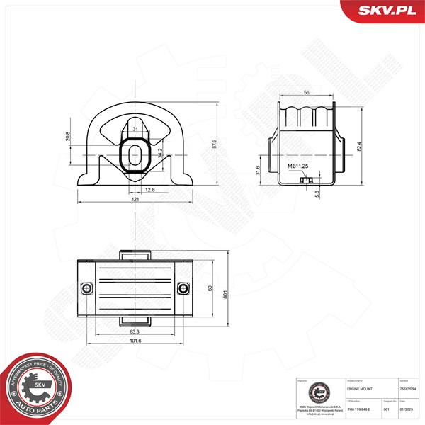 Motorkudde, Fram Esen skv 75SKV094 ESEN SKV Motorkudde, Fram Esen skv 75SKV094 ESEN SKV