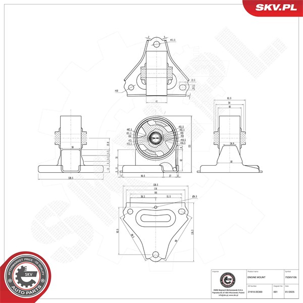 Motorkudde, Fram Esen skv 75SKV106 ESEN SKV Motorkudde, Fram Esen skv 75SKV106 ESEN SKV