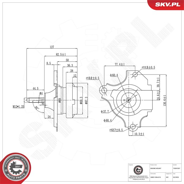 Motorkudde, Höger fram Esen skv 75SKV267 ESEN SKV
