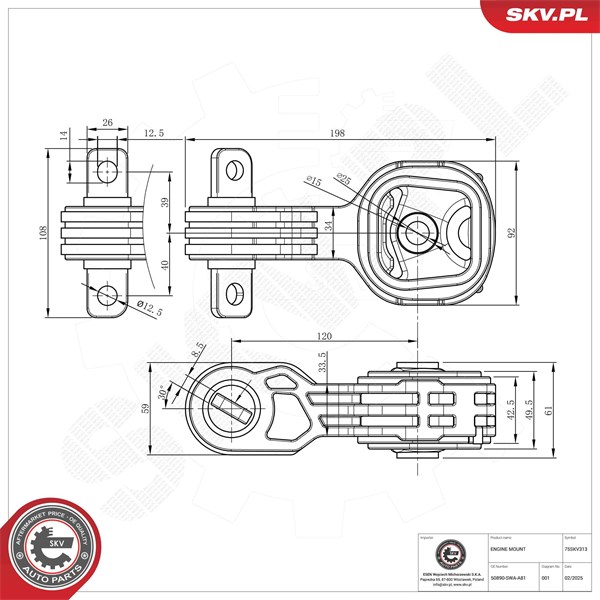 Motorkudde, Nedre Esen skv 75SKV313 ESEN SKV Motorkudde, Nedre Esen skv 75SKV313 ESEN SKV