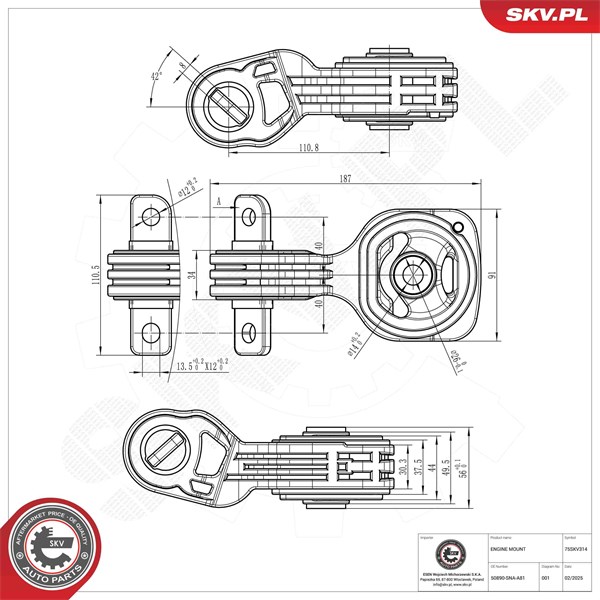 Motorkudde, Bak Esen skv 75SKV314 ESEN SKV