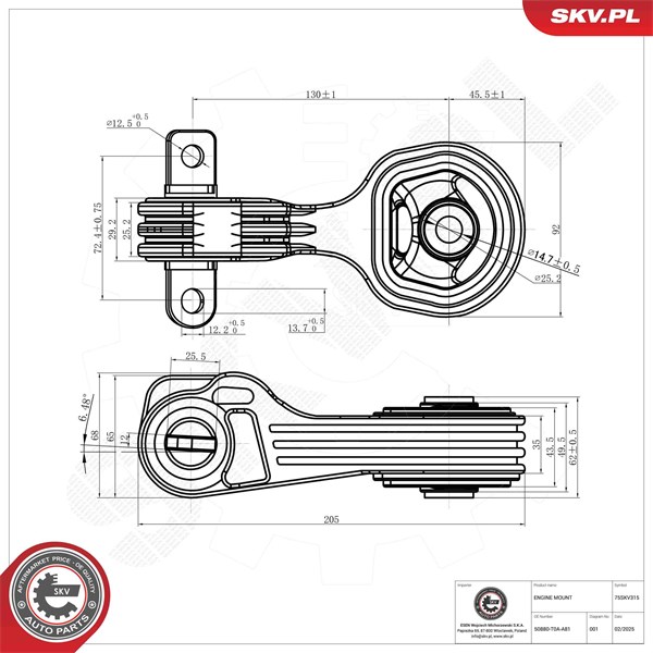 Motorkudde, Upptill Esen skv 75SKV315 ESEN SKV Motorkudde, Upptill Esen skv 75SKV315 ESEN SKV