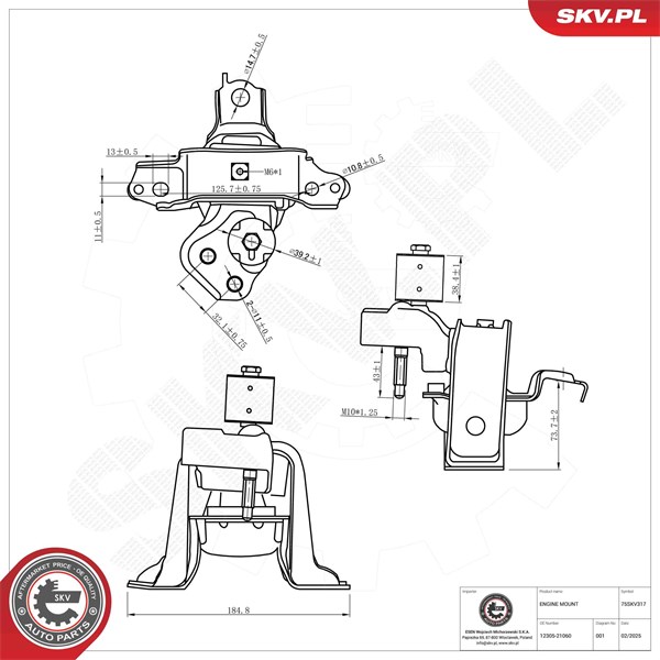 Motorkudde, Höger Esen skv 75SKV317 ESEN SKV
