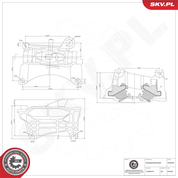 Bussning, automatväxellåda, Fram Esen skv 75SKV807 ESEN SKV Bussning, automatväxellåda, Fram Esen skv 75SKV807 ESEN SKV