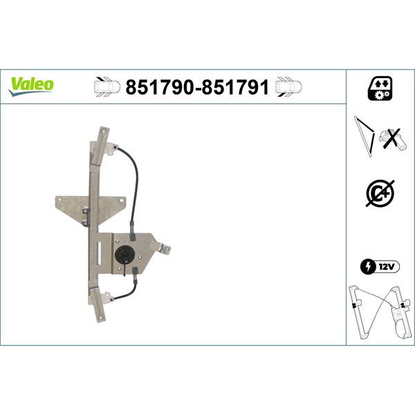 Fönsterhiss, Bak, Vänster Valeo 851790 VALEO