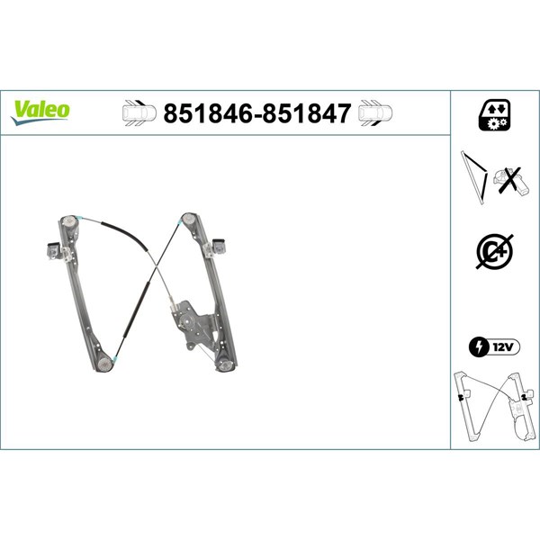 Fönsterhiss, Fram, Vänster Valeo 851846 VALEO