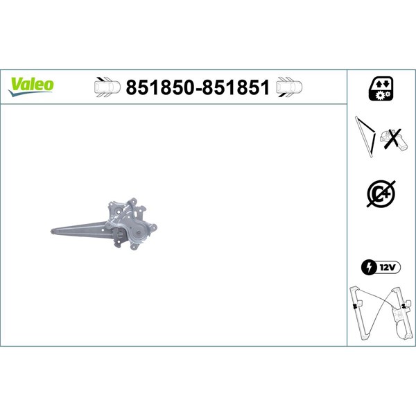 Fönsterhiss, Bak, Vänster Valeo 851850 VALEO Fönsterhiss, Bak, Vänster Valeo 851850 VALEO