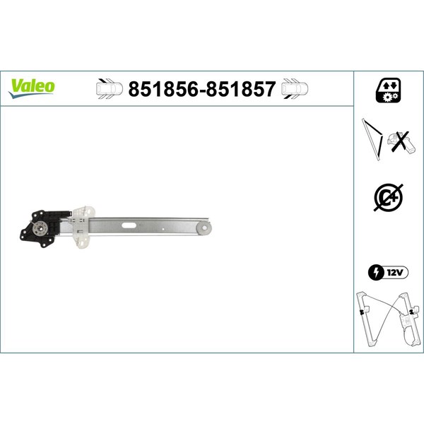 Fönsterhiss, Bak, Vänster Valeo 851856 VALEO