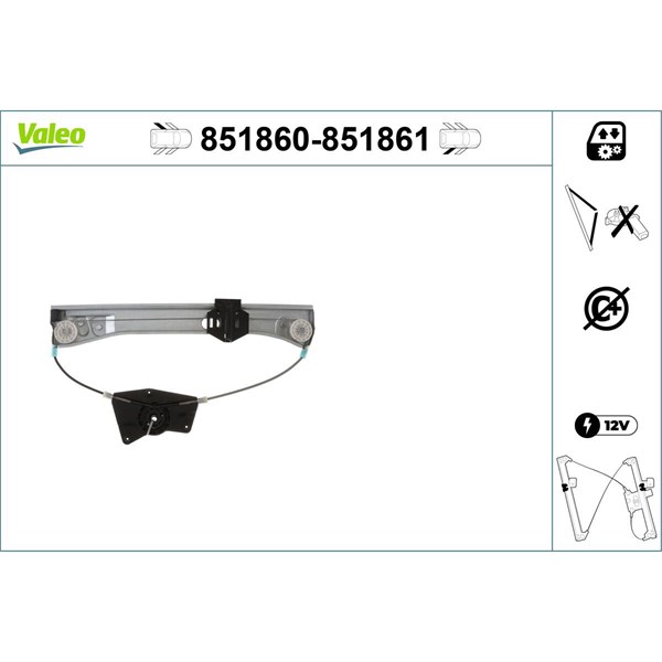 Fönsterhiss, Bak, Vänster Valeo 851860 VALEO