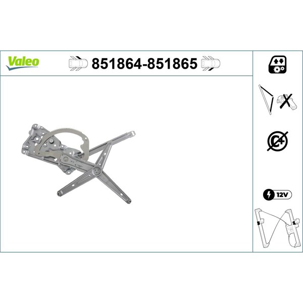 Fönsterhiss, Fram, Vänster Valeo 851864 VALEO