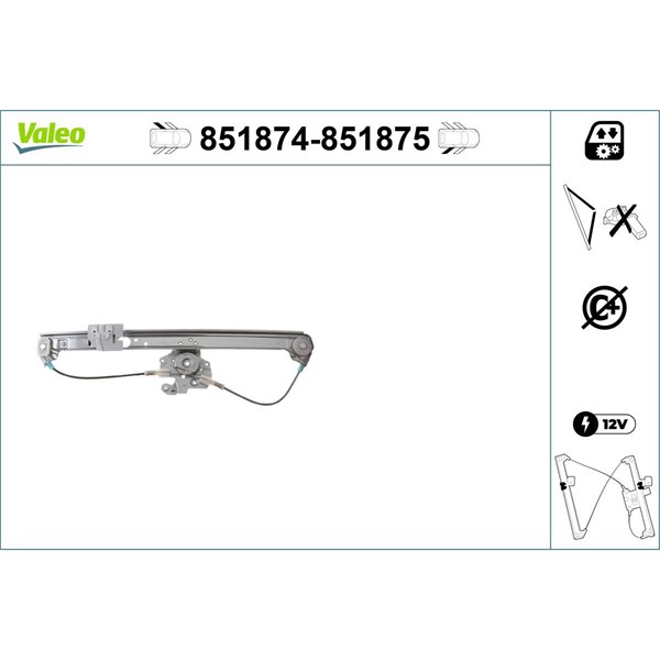 Fönsterhiss, Bak, Vänster Valeo 851874 VALEO Fönsterhiss, Bak, Vänster Valeo 851874 VALEO