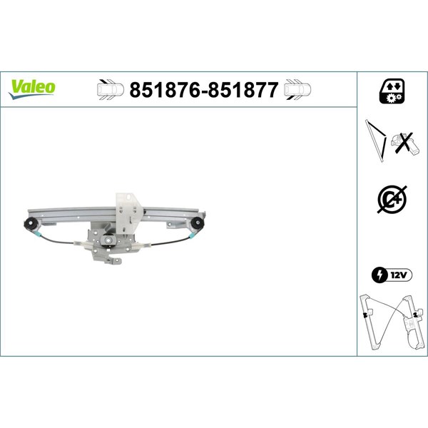 Fönsterhiss, Bak, Vänster Valeo 851876 VALEO