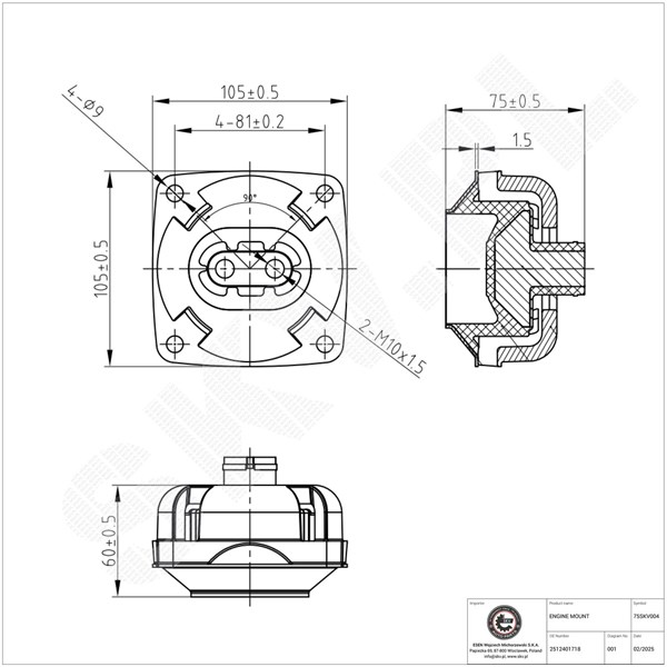 Motorkudde, Bak Esen skv 75SKV004 ESEN SKV