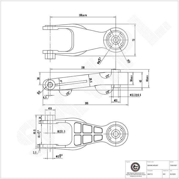 Motorkudde, Bak Esen skv 75SKV007 ESEN SKV Motorkudde, Bak Esen skv 75SKV007 ESEN SKV