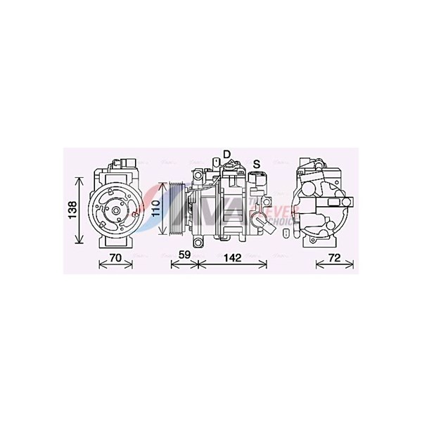 Kompressor, klimatanläggning 12V Kompressor, klimatanläggning 12V
