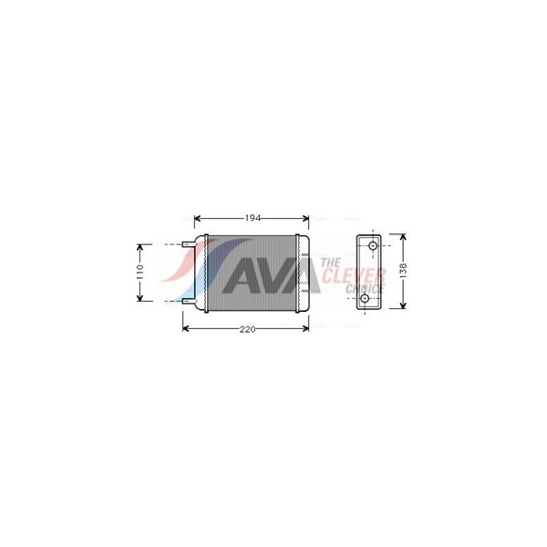 Värmeväxlare, kupévärme Ava quality cooling AU6049 AVA QUALITY COOLING