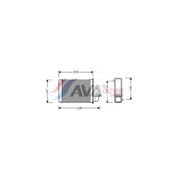 Värmeväxlare, kupévärme Ava quality cooling AU6093 AVA QUALITY COOLING