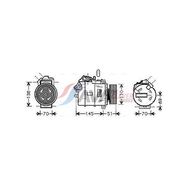 Kompressor, klimatanläggning 12V Ava quality cooling BWAK320 AVA QUALITY COOLING