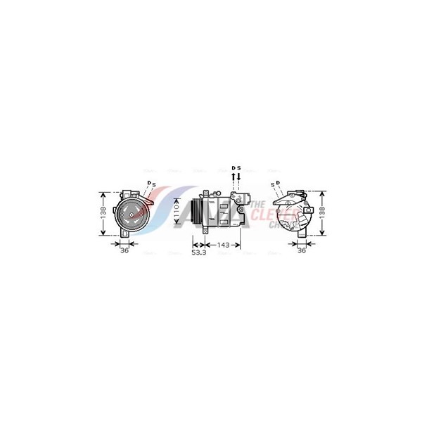 Kompressor, klimatanläggning 12V Ava quality cooling BWAK321 AVA QUALITY COOLING
