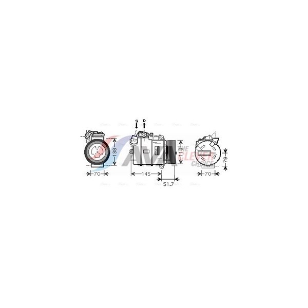 Kompressor, klimatanläggning 12V Ava quality cooling BWAK329 AVA QUALITY COOLING