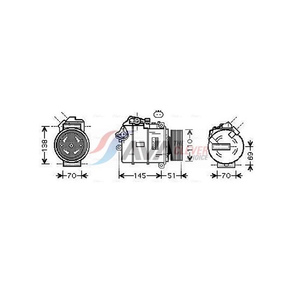 Kompressor, klimatanläggning 12V Ava quality cooling BWAK384 AVA QUALITY COOLING